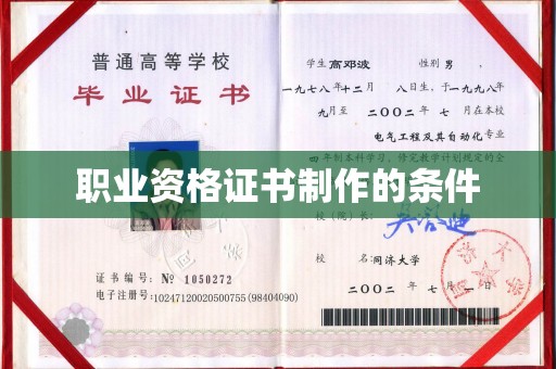 喀喇沁左翼职业资格证书制作的条件